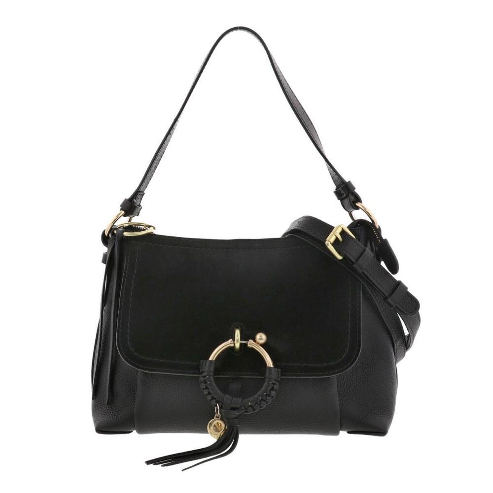 CHLOE Joan Shoulder Bag Messenger Black Leather